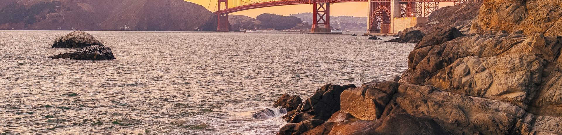 coast of san francisco with view of golden gate bridge