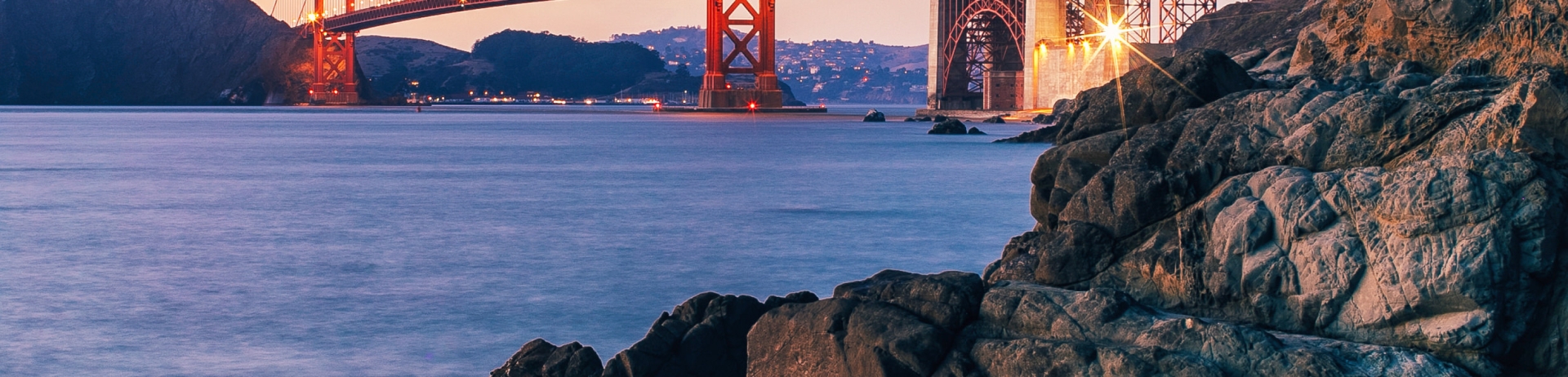 The sea view of the Red Bridge is in the distance