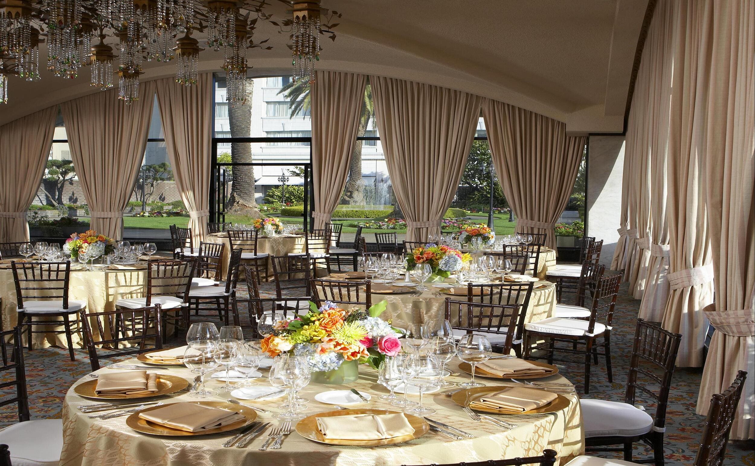 pavilion with round tables