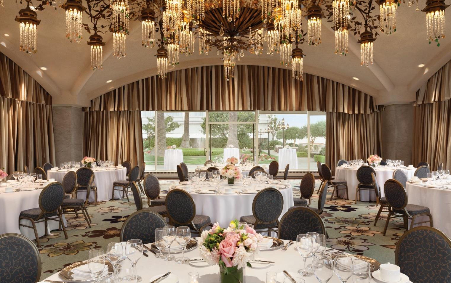 large room set up for a wedding