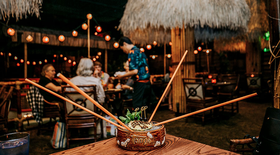 Long straw sharing cocktail