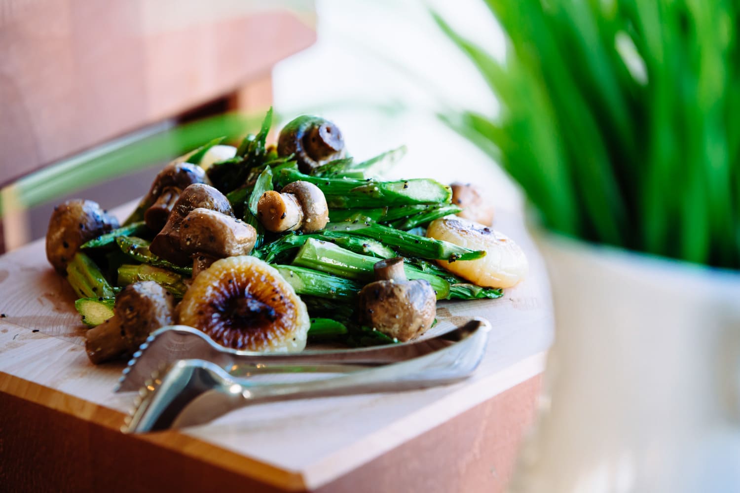 mushrooms and beans