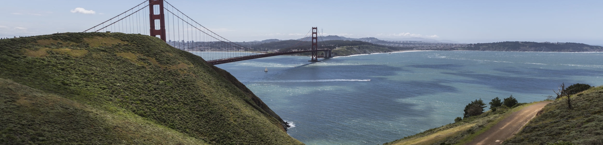 bike path with view of golden gate bridge